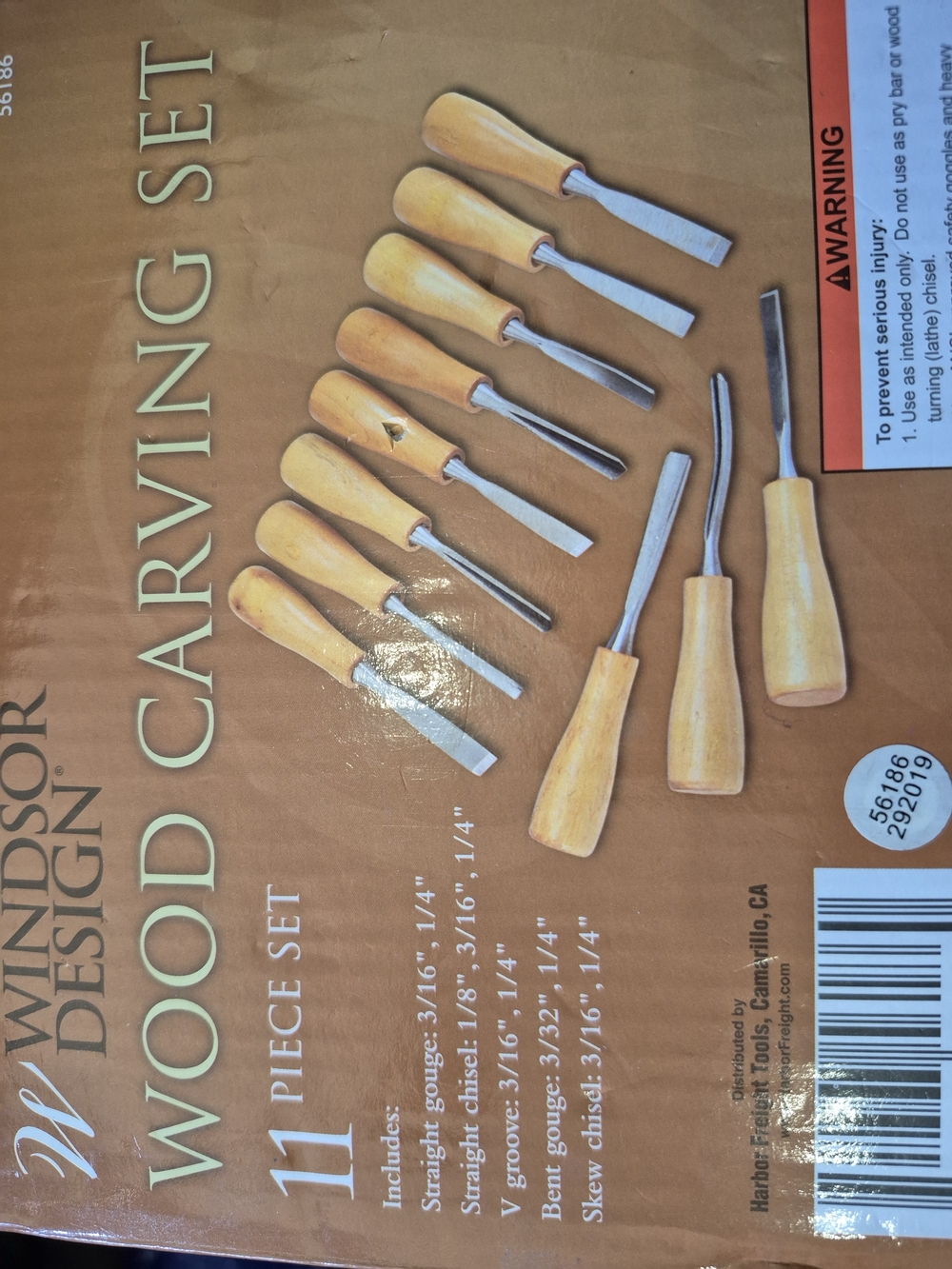 Wood Carving Set - Natural Wood Handles (11 Piece)